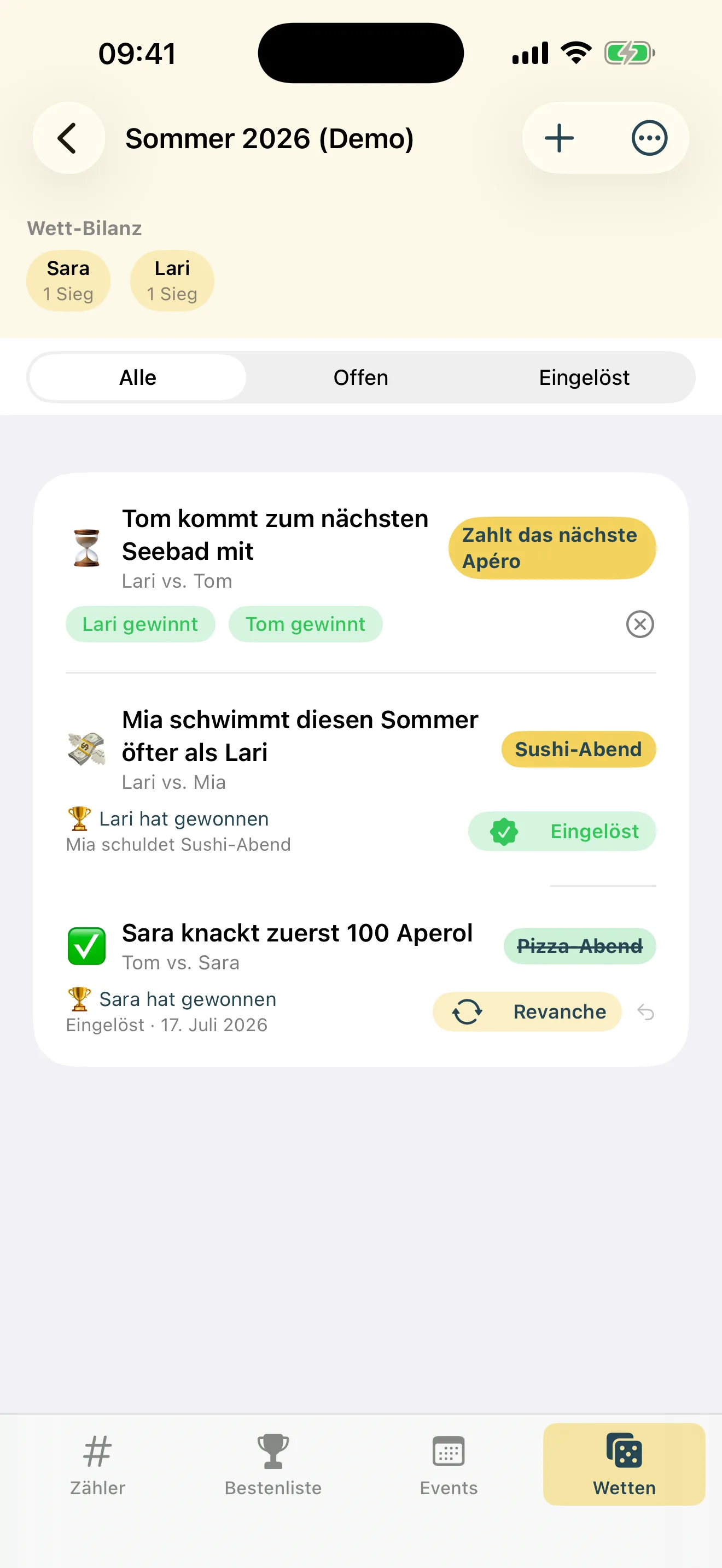 Wetten ohne Geld