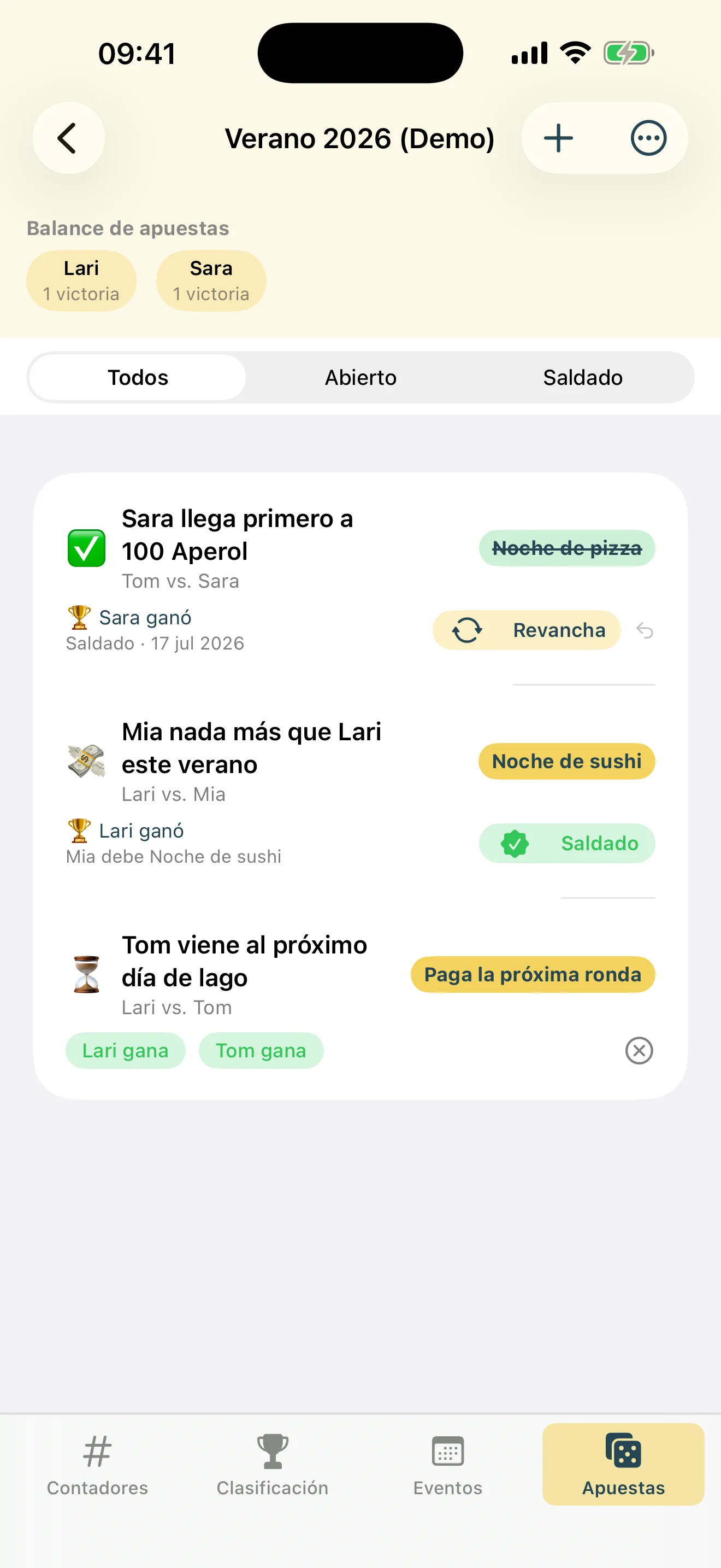 Apuestas sin dinero