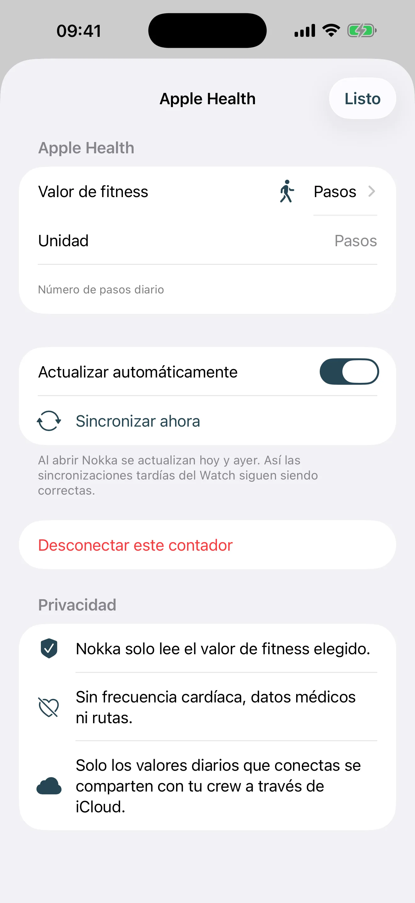 Apple Health · Sincronización