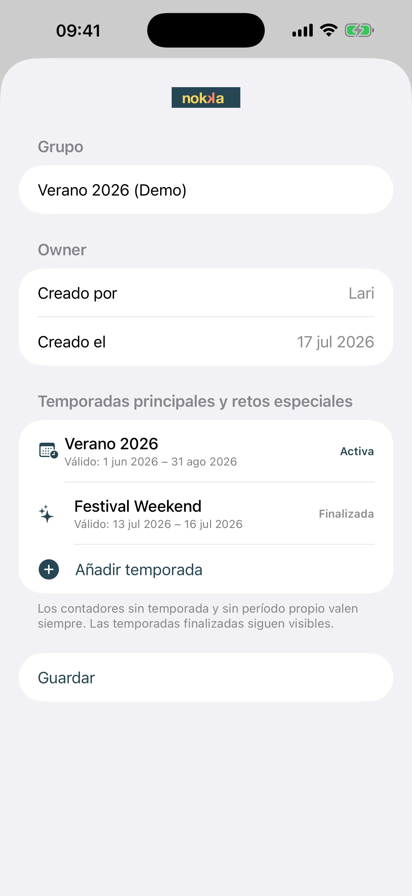 Temporadas y retos especiales