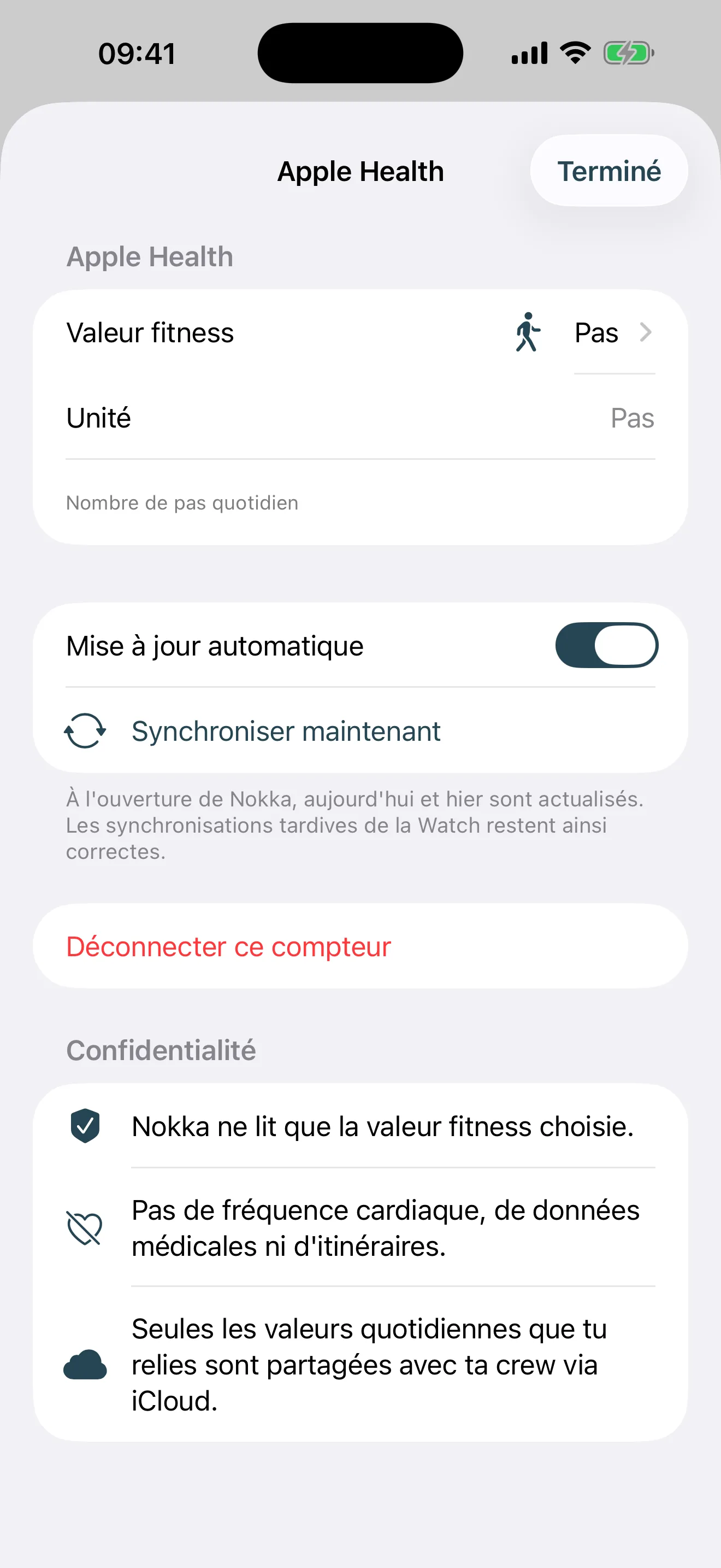Apple Health · Synchro