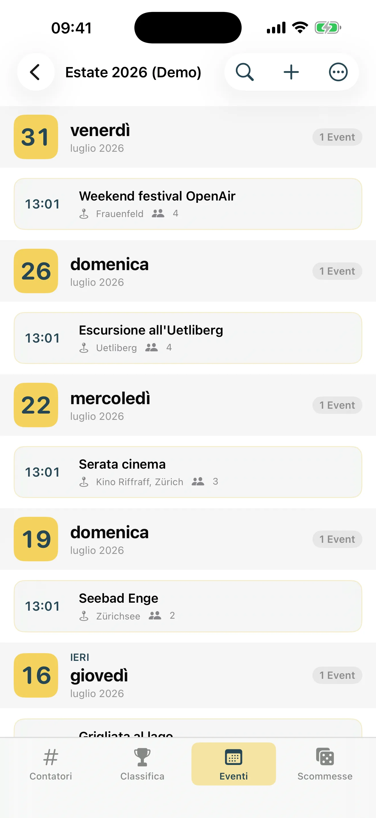 Eventi con foto & luogo